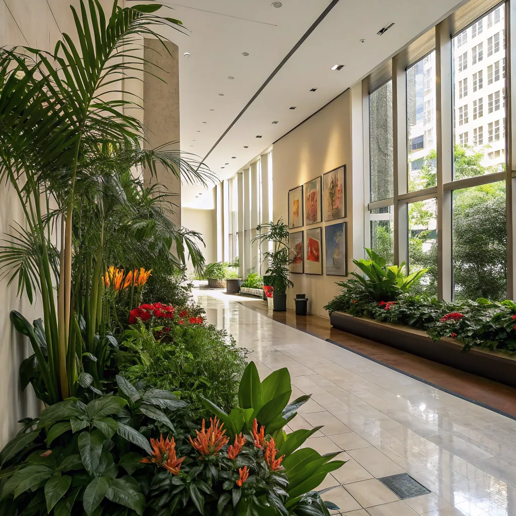 Robert Stevens' plant-adorned office lobby